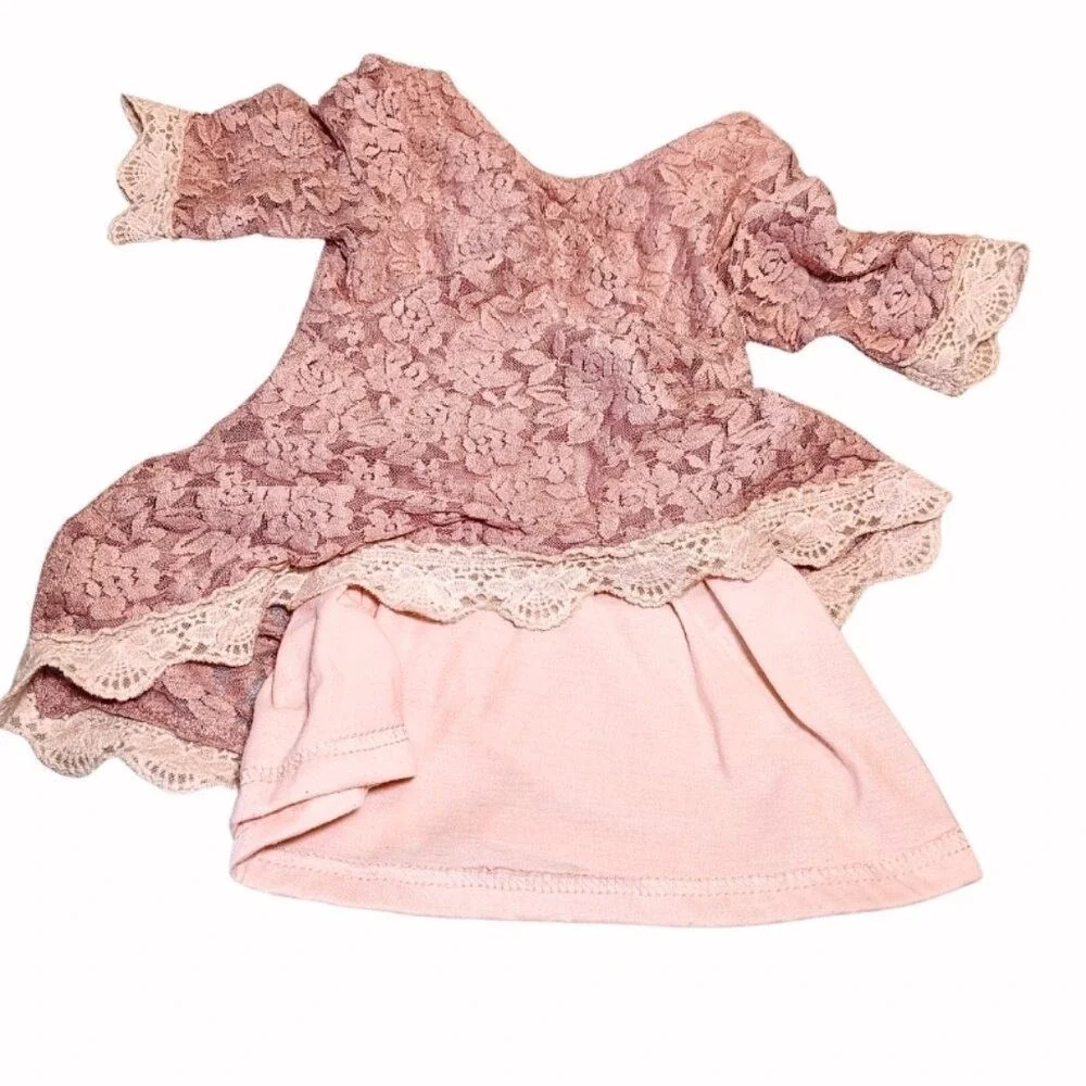 April Girl Girls Rose Floral Lace A-Line Flower Girl Party Dress 110 Pink Fairy